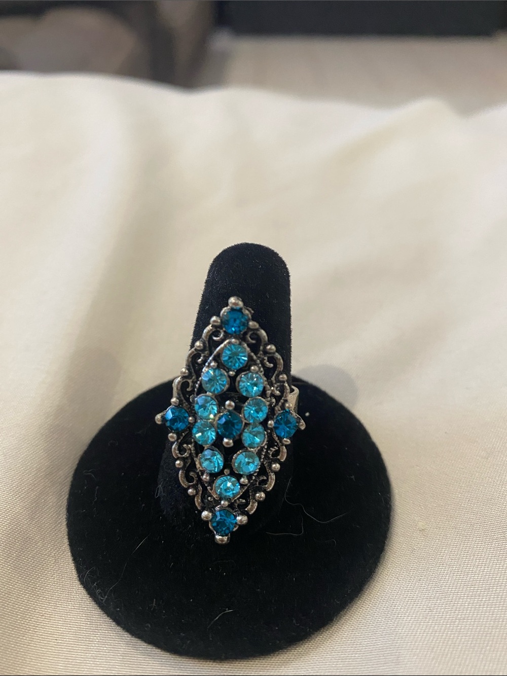 Blue Crystal Marquise Cocktail Ring - Women Jewelry